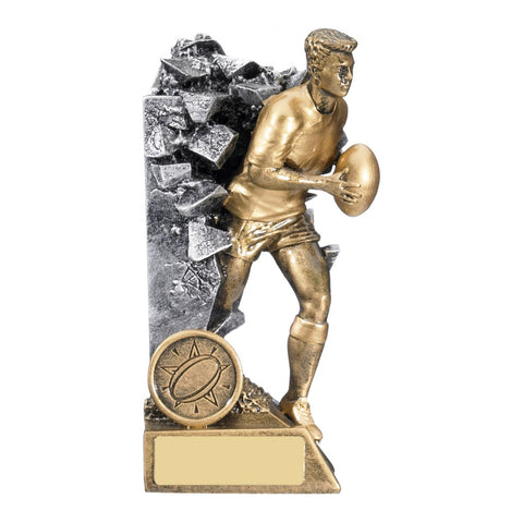 Breakout Rugby Player Trophy, 150mm, Male, with engraved plate