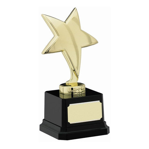 Cast Metal Star Award, 165mm, Gold, with engraved plate