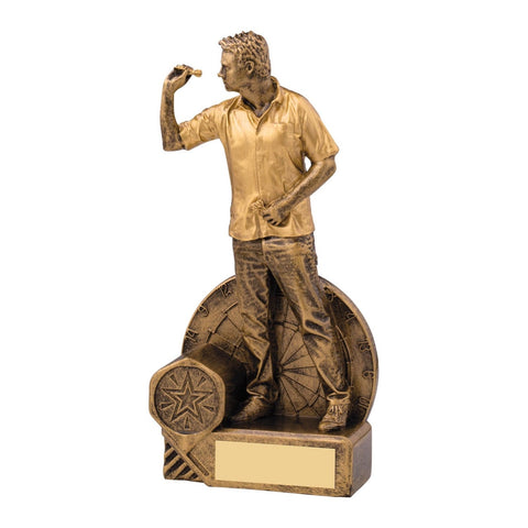 Darts Player Trophy, 180mm, Male, with engraved plate