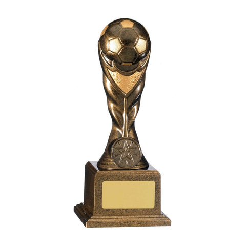 Eclipse Football Trophy, 185mm, Antique Gold, with engraved plate