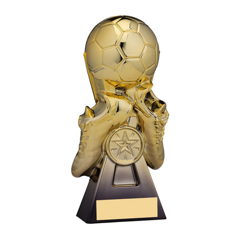 Gravity Football Trophy, 260mm, Gold & Black, with engraved plate