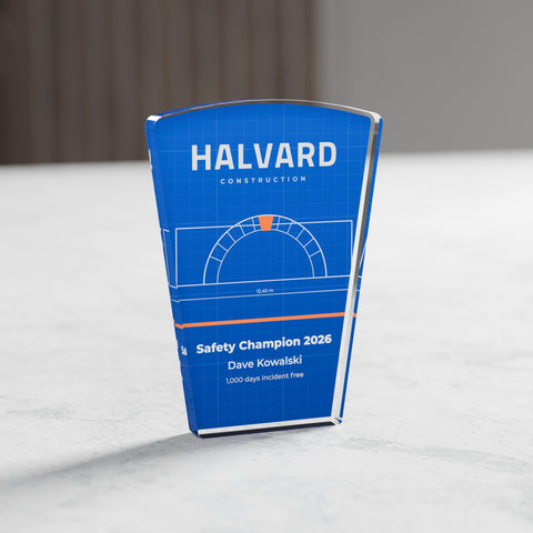 Keystone Acrylic Award, 10cm, with engraved plate
