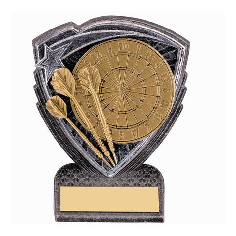 Mini Darts Shield Award, 100mm, with engraved plate