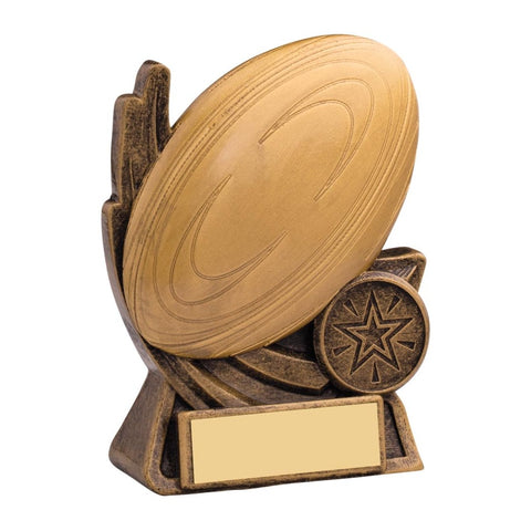 Motion Rugby Ball Award, 120mm, with engraved plate