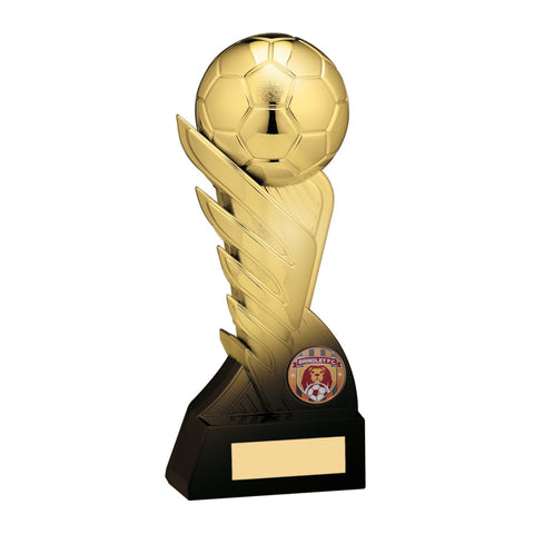 Pegasus Fire Football Trophy, 190mm, Gold, with engraved plate