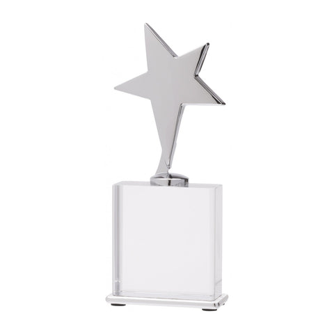 Star on Glass, 190mm, with engraved plate