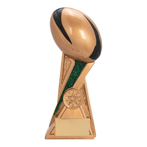 Storm Rugby Ball Trophy, 195mm, with engraved plate