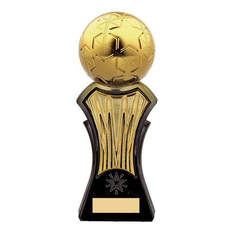 Strike Force Football Trophy, 220mm, Gold & Black, with engraved plate