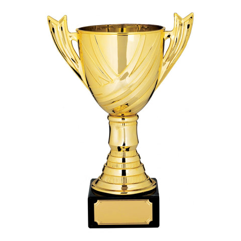 Swirl Cup, 285mm, Gold, with engraved plate
