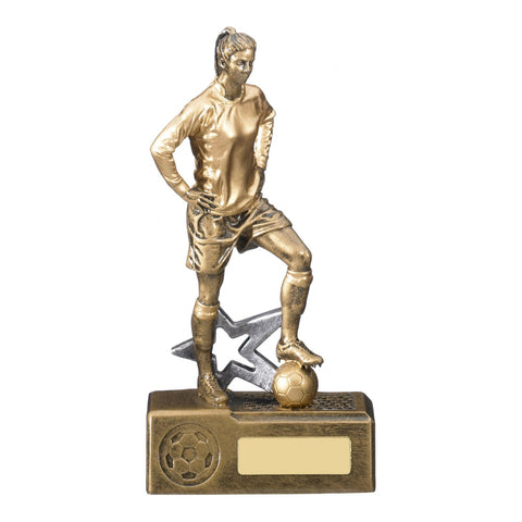 Victorem Female Football Trophy, 200mm, with engraved plate