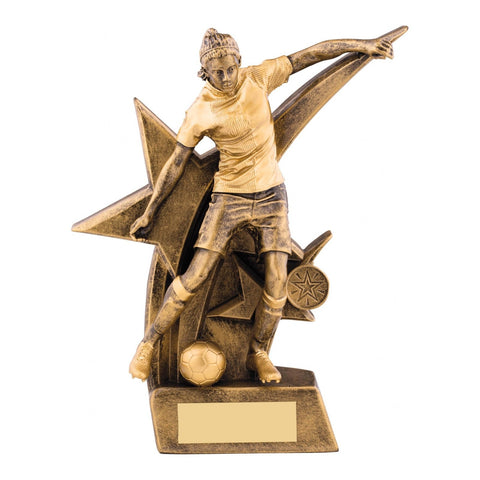 Zodiac Female Football Trophy, 260mm, with engraved plate